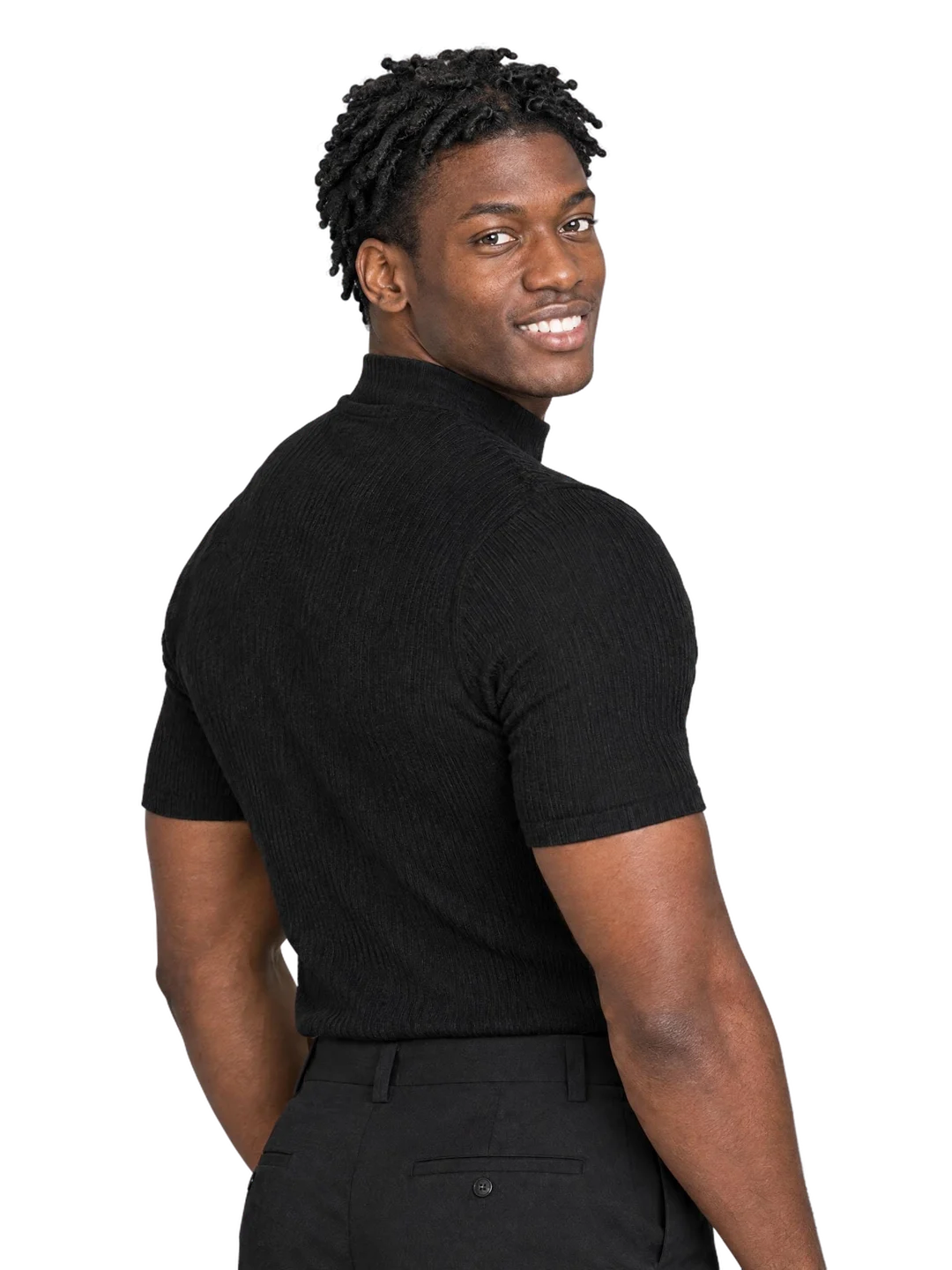 Kojo Owusu, over shoulder view