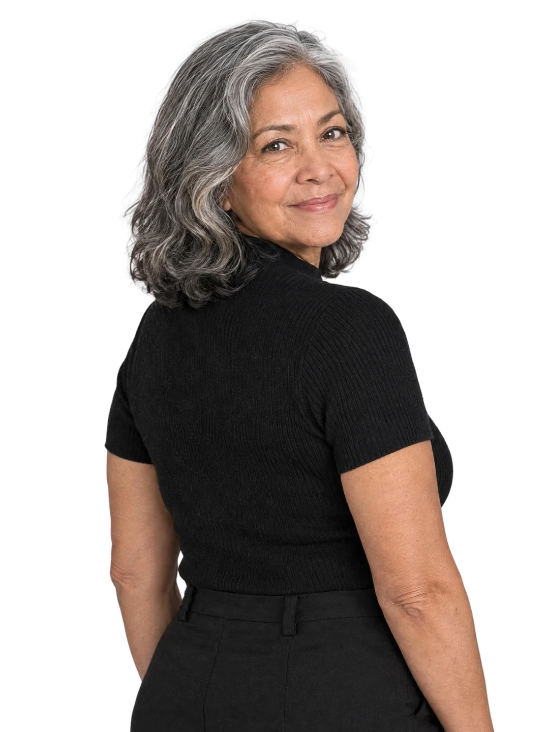 Rosa Delgado, over shoulder view