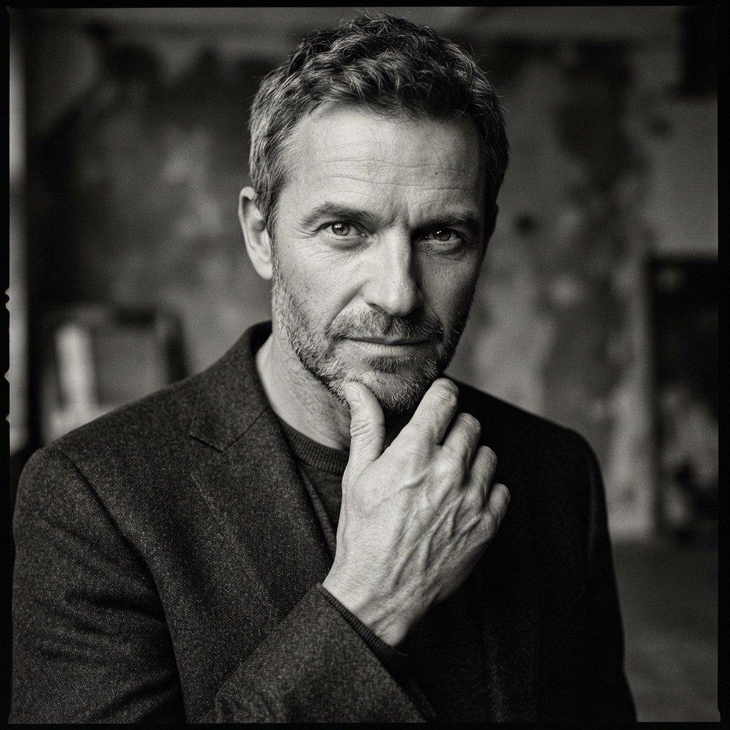 Actor Headshots fine-art monochrome AI photo shoot idea created with imageat