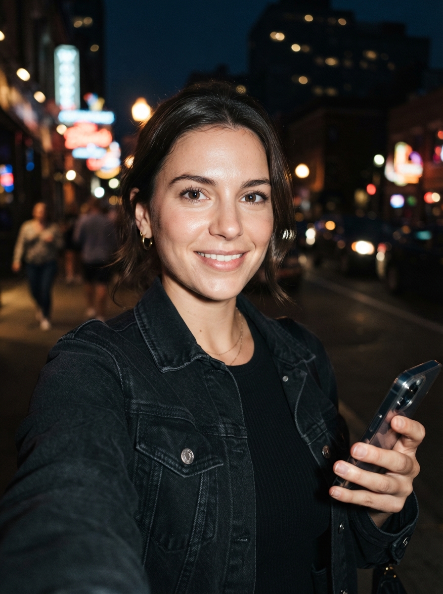 AI Selfies direct flash AI photo shoot idea created with imageat