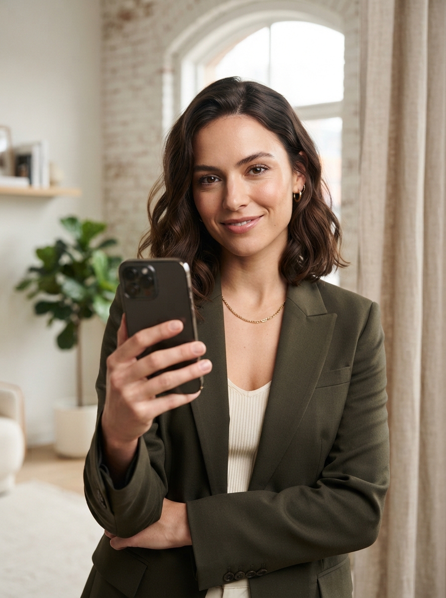 AI Selfies studio editorial AI photo shoot idea created with imageat