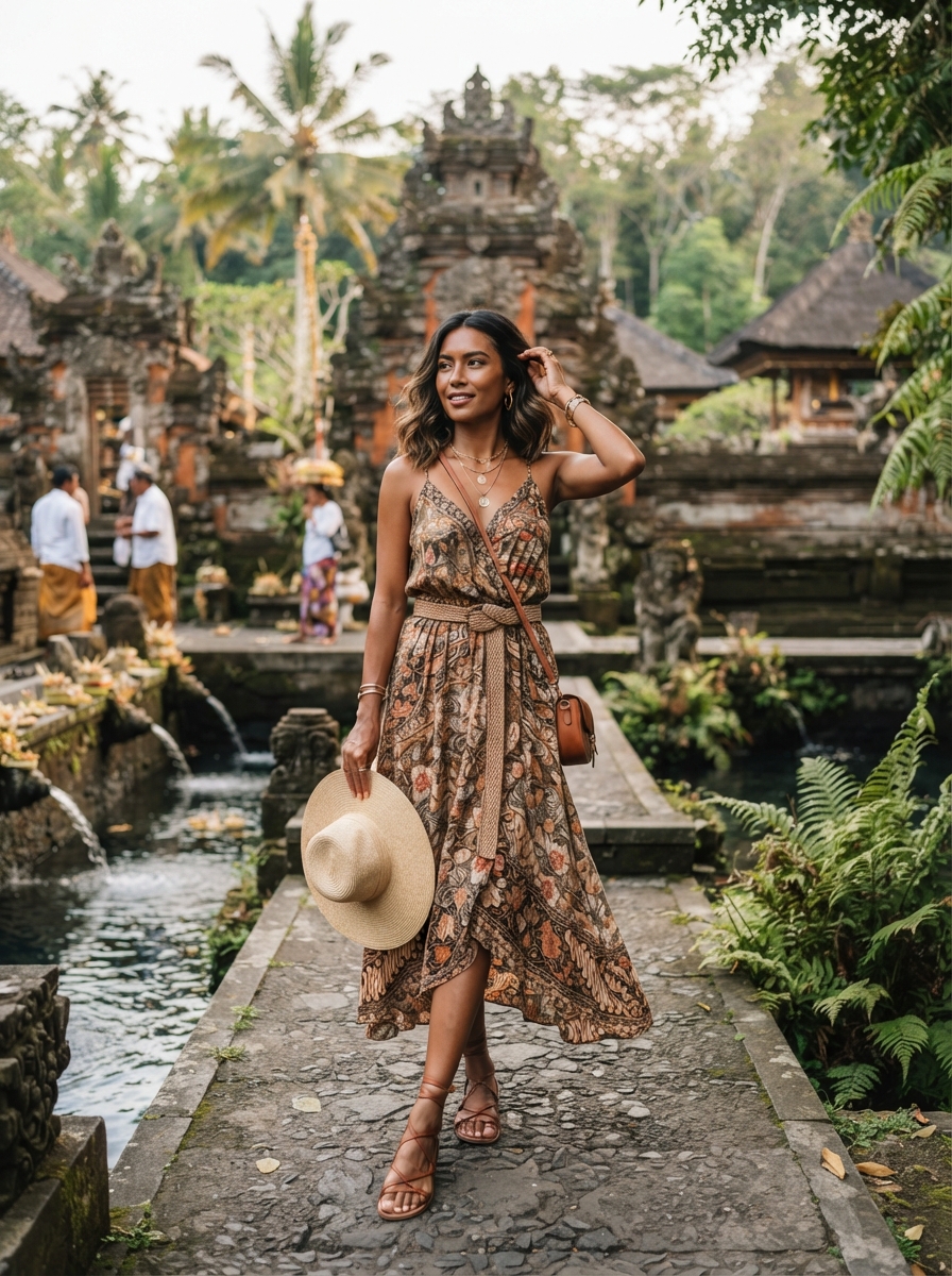 Bali Influencer full-body story AI photo shoot idea created with imageat