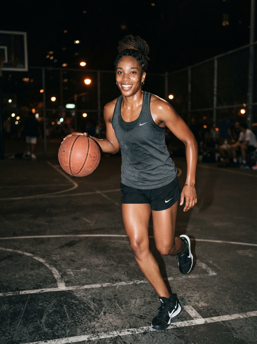 Basketball direct flash AI photo shoot idea created with imageat