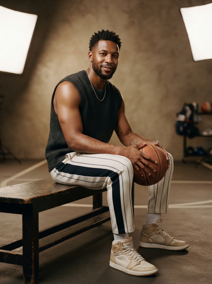 Basketball studio editorial AI photo shoot idea created with imageat