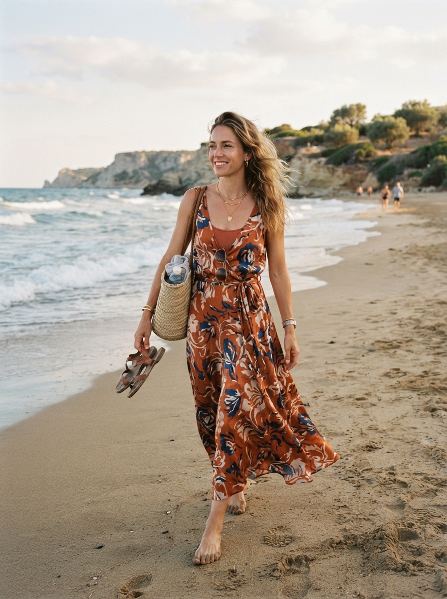 Beach Photos full-body story AI photo shoot idea created with imageat