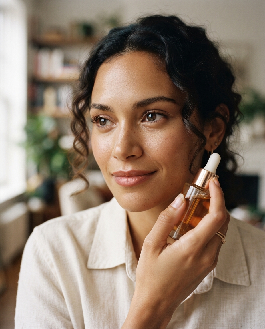 Beauty Products cinematic close-up AI photo shoot idea created with imageat