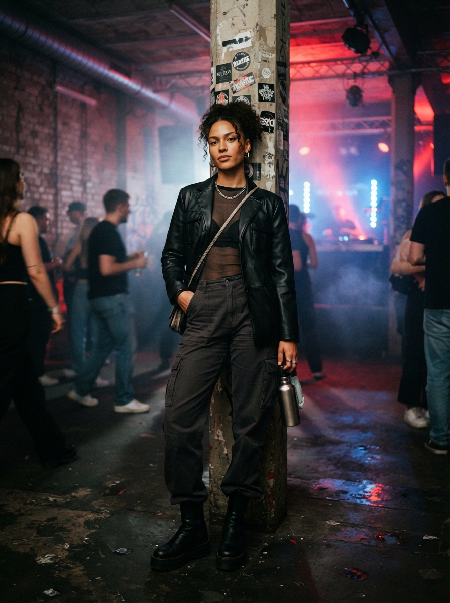 Berlin Nightlife full-body story AI photo shoot idea created with imageat