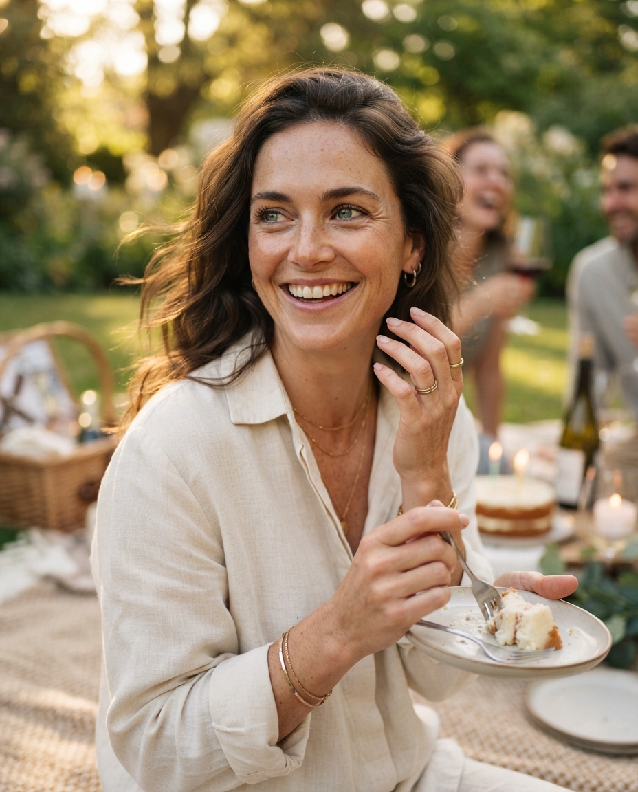 Birthday Picnic cinematic close-up AI photo shoot idea created with imageat