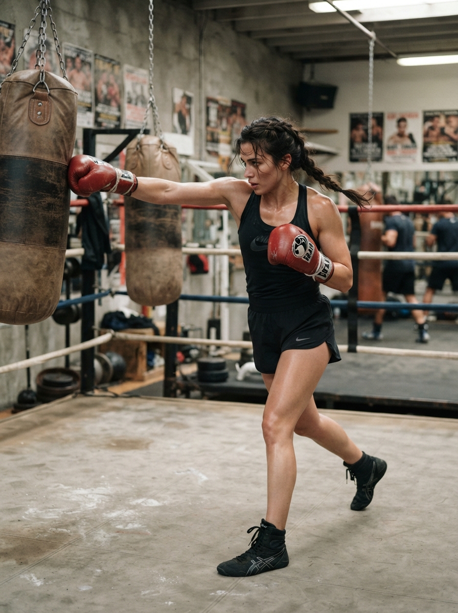 Boxing full-body story AI photo shoot idea created with imageat