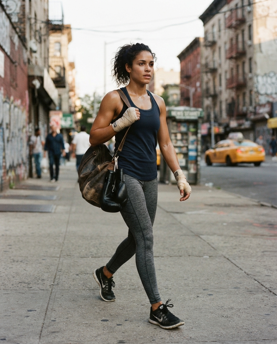 Boxing street candid AI photo shoot idea created with imageat