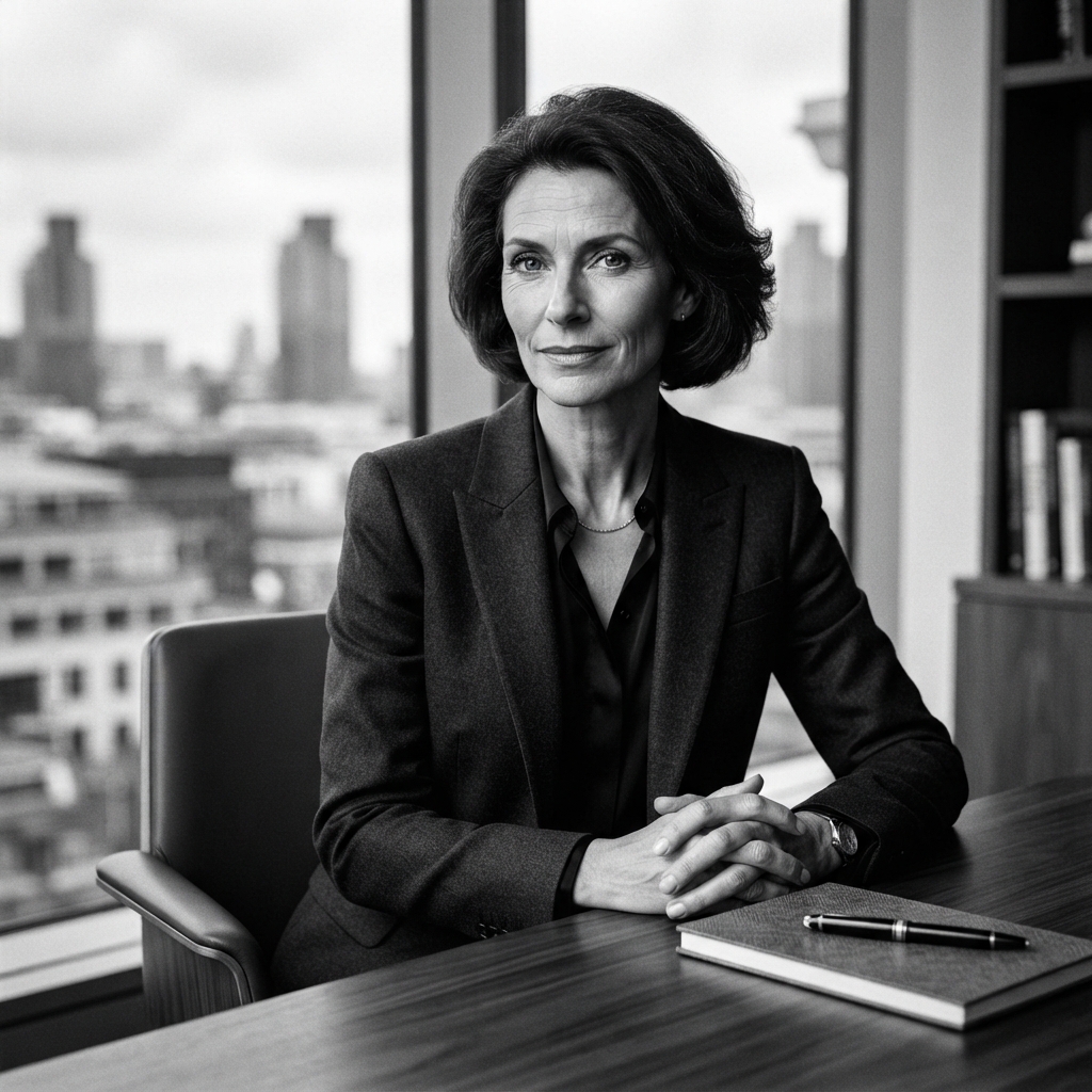 CEO Headshots fine-art monochrome AI photo shoot idea created with imageat