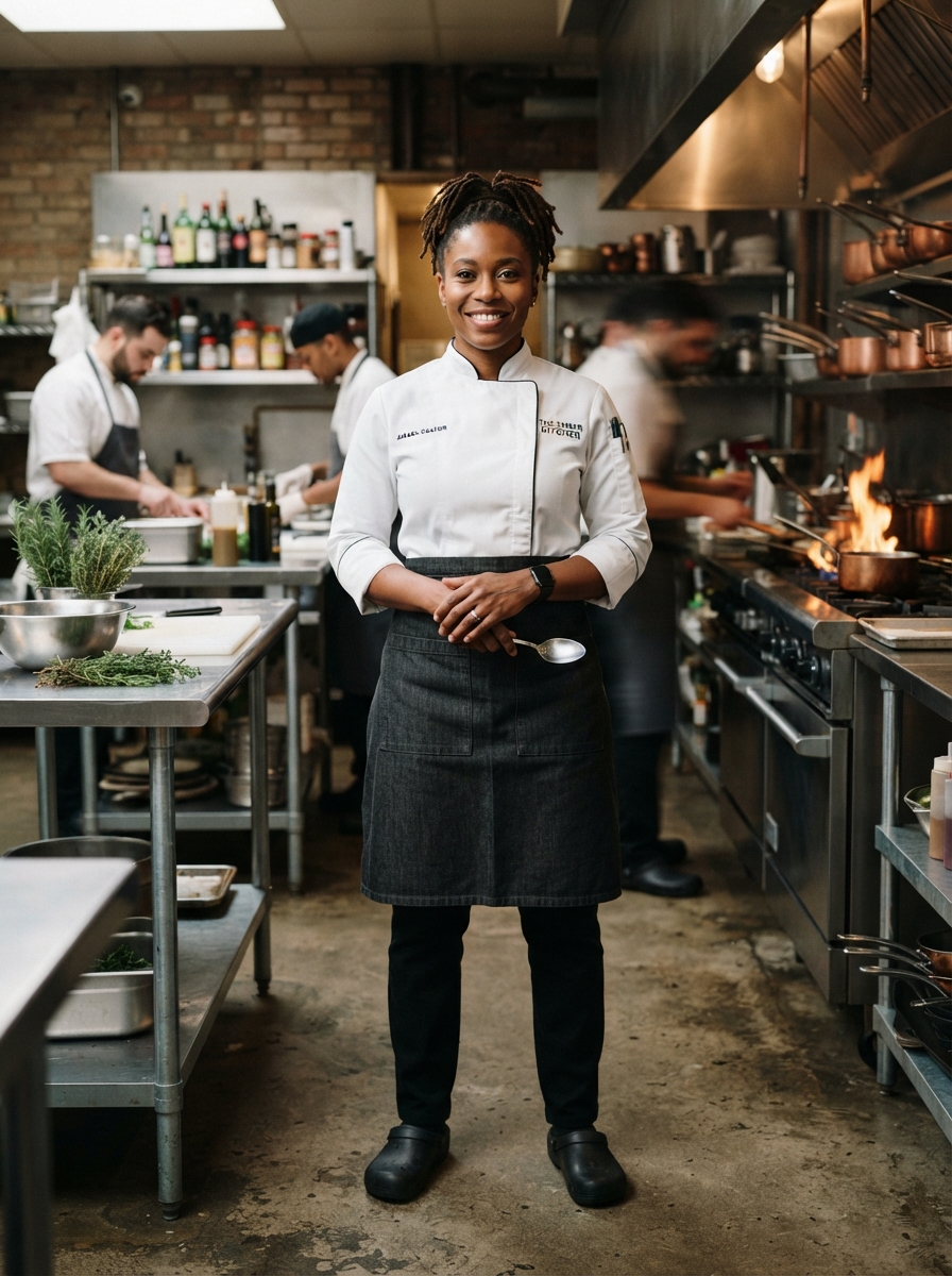 Chef Headshots full-body story AI photo shoot idea created with imageat