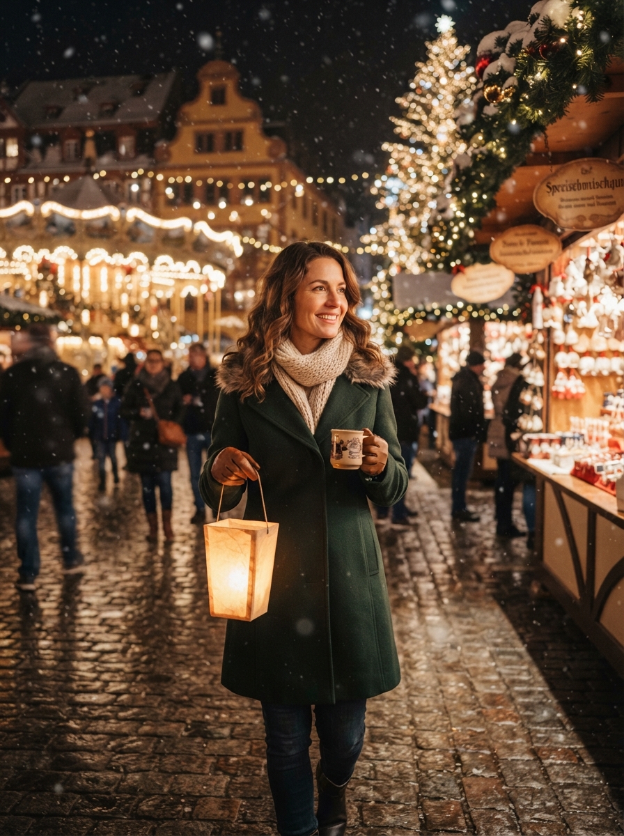 Christmas cinematic night AI photo shoot idea created with imageat