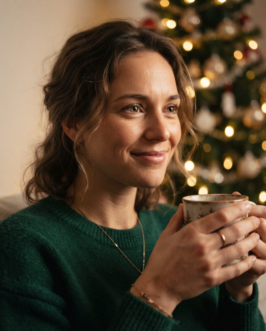 Christmas cinematic close-up AI photo shoot idea created with imageat