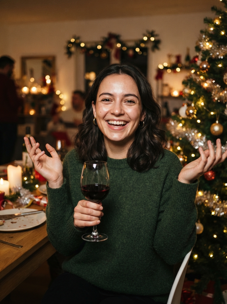 Christmas direct flash AI photo shoot idea created with imageat
