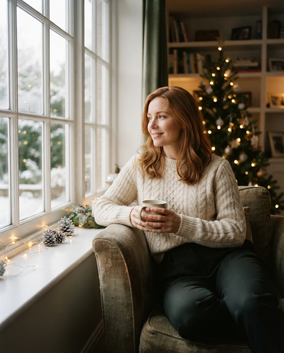 Christmas natural window light AI photo shoot idea created with imageat