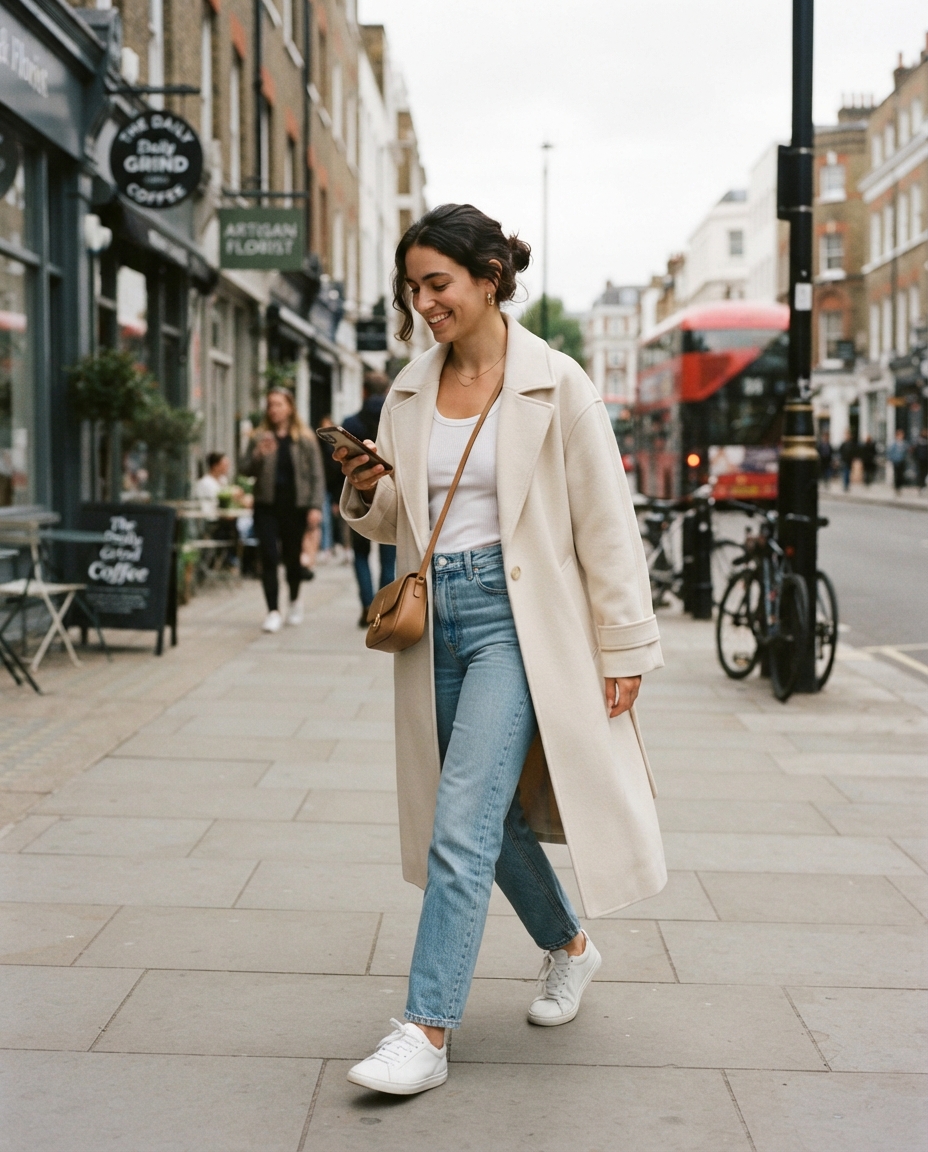 Clean Girl Aesthetic street candid AI photo shoot idea created with imageat