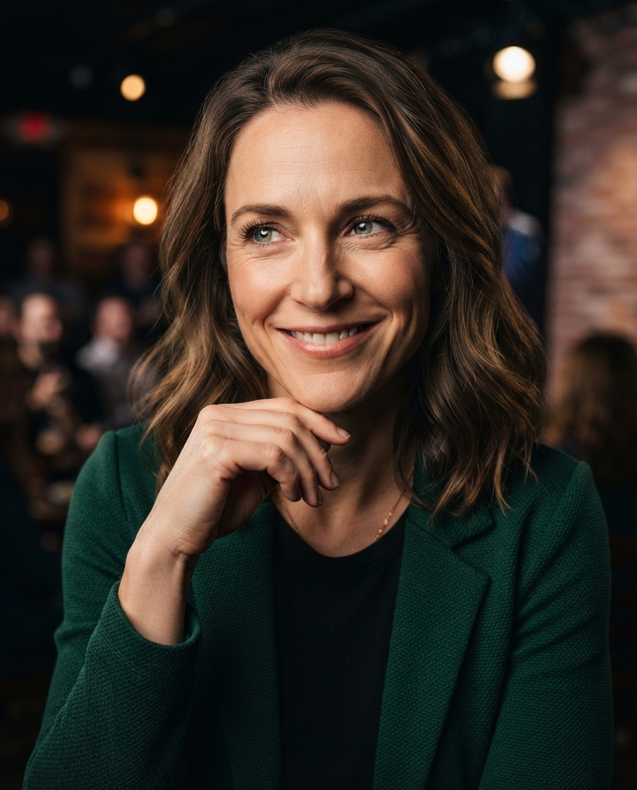 Comedian Headshots cinematic close-up AI photo shoot idea created with imageat