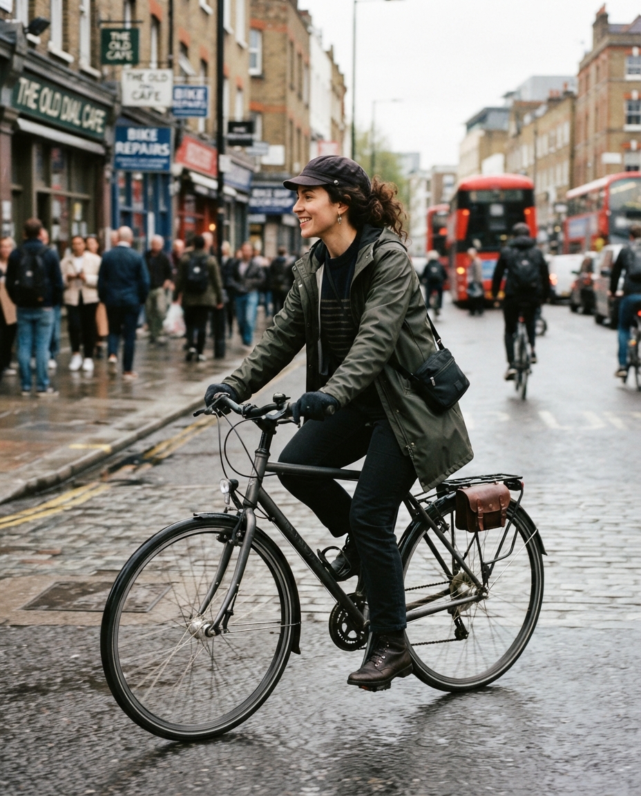 Cycling street candid AI photo shoot idea created with imageat