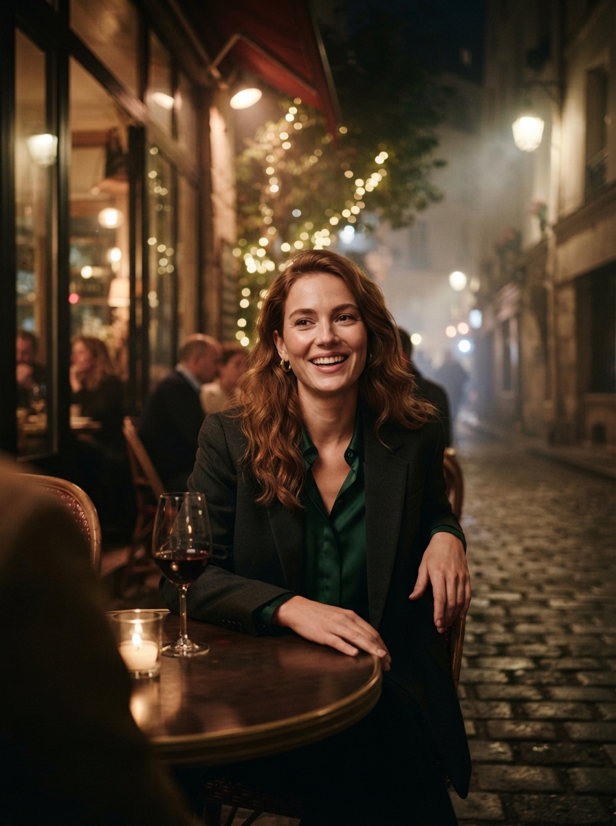 Dating Photos cinematic night AI photo shoot idea created with imageat
