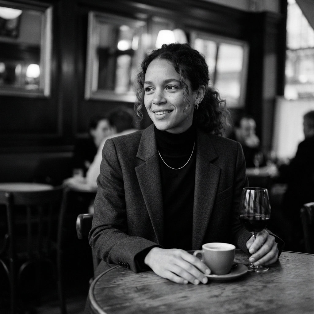 Dating Photos fine-art monochrome AI photo shoot idea created with imageat