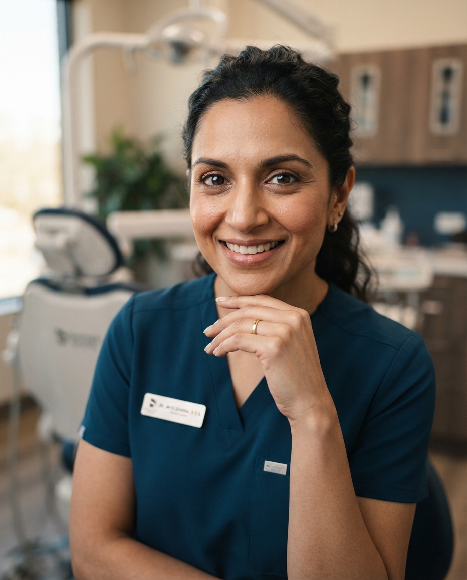 Dentist Headshots cinematic close-up AI photo shoot idea created with imageat