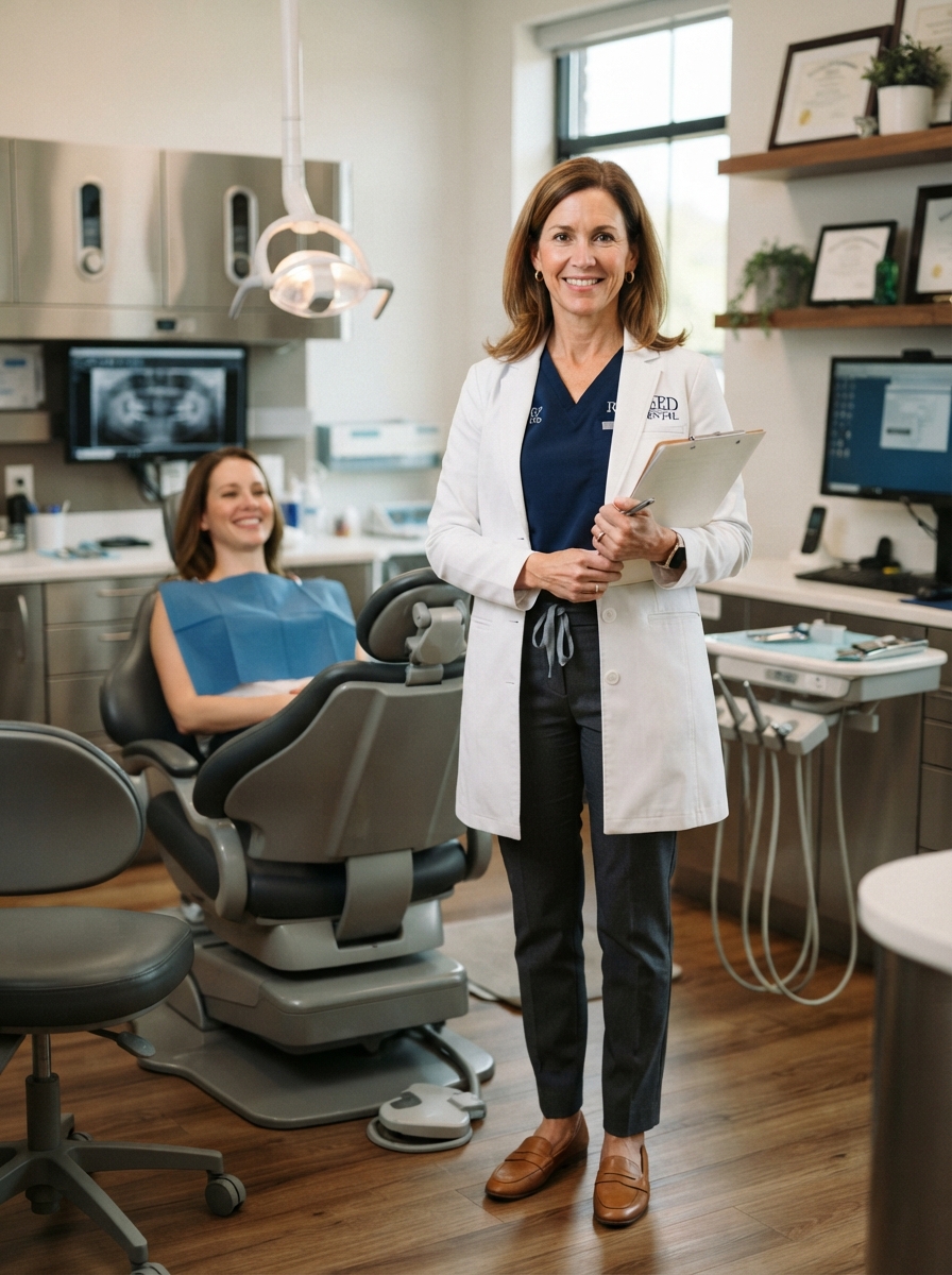 Dentist Headshots full-body story AI photo shoot idea created with imageat