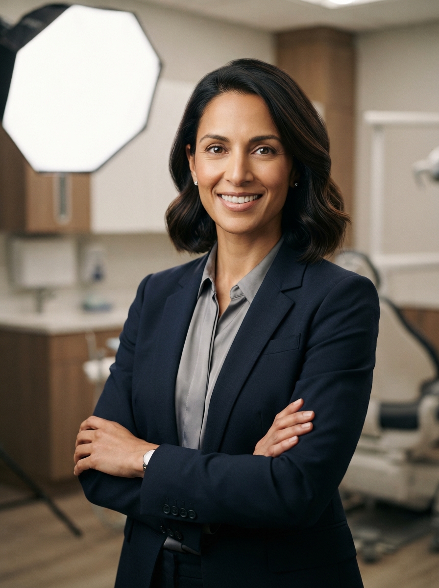 Dentist Headshots studio editorial AI photo shoot idea created with imageat