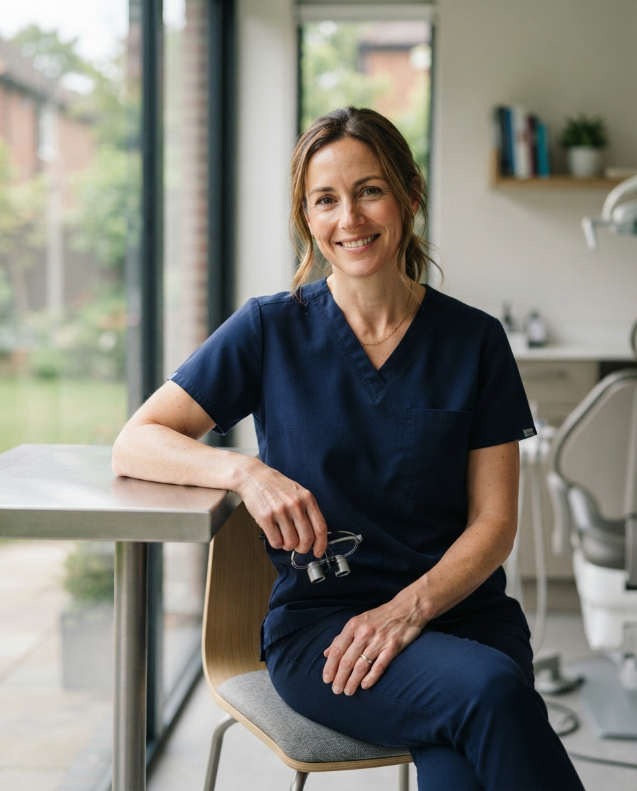 Dentist Headshots natural window light AI photo shoot idea created with imageat