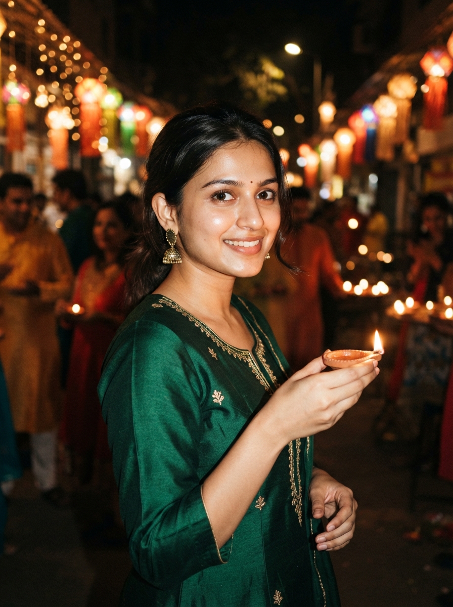 Diwali direct flash AI photo shoot idea created with imageat