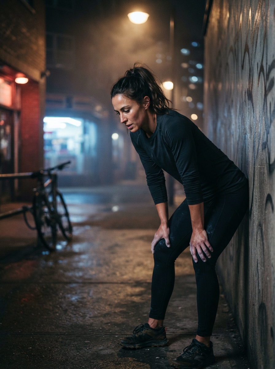 Fitness cinematic night AI photo shoot idea created with imageat