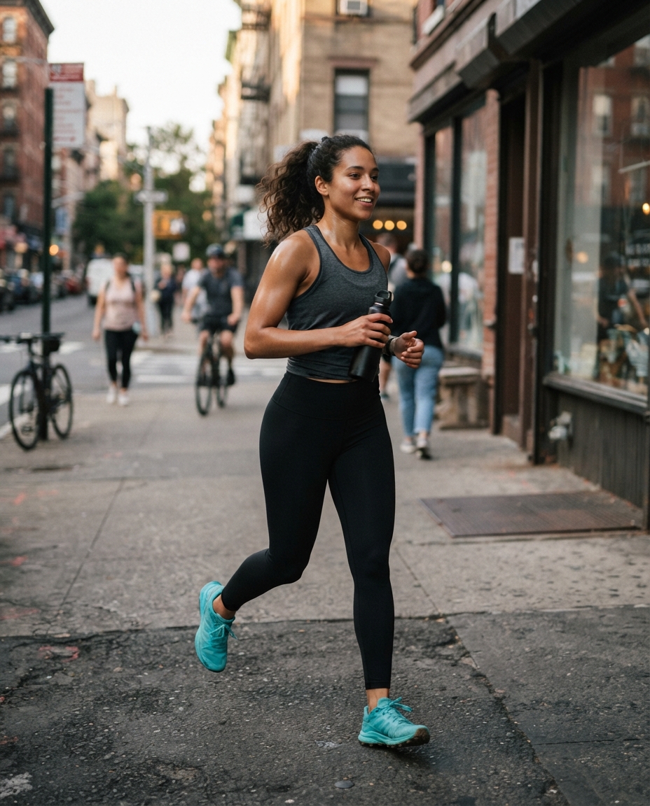Fitness street candid AI photo shoot idea created with imageat