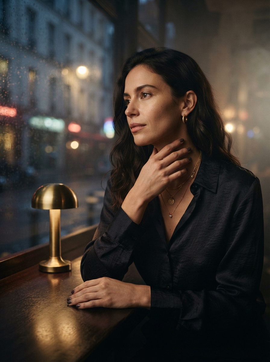 Jewelry Photography cinematic night AI photo shoot idea created with imageat