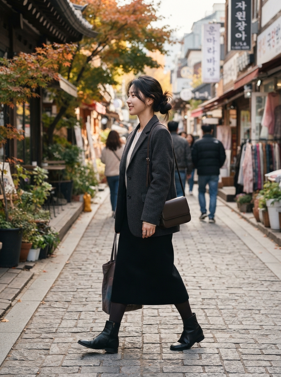 Korean Profile Photo full-body story AI photo shoot idea created with imageat
