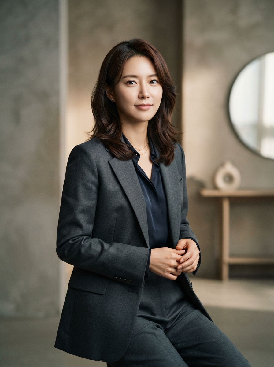 Korean Profile Photo studio editorial AI photo shoot idea created with imageat