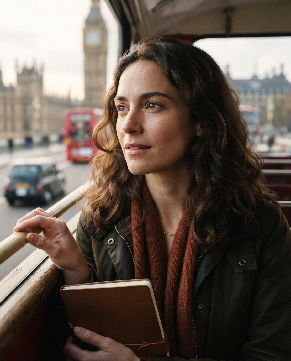 London Travel cinematic close-up AI photo shoot idea created with imageat