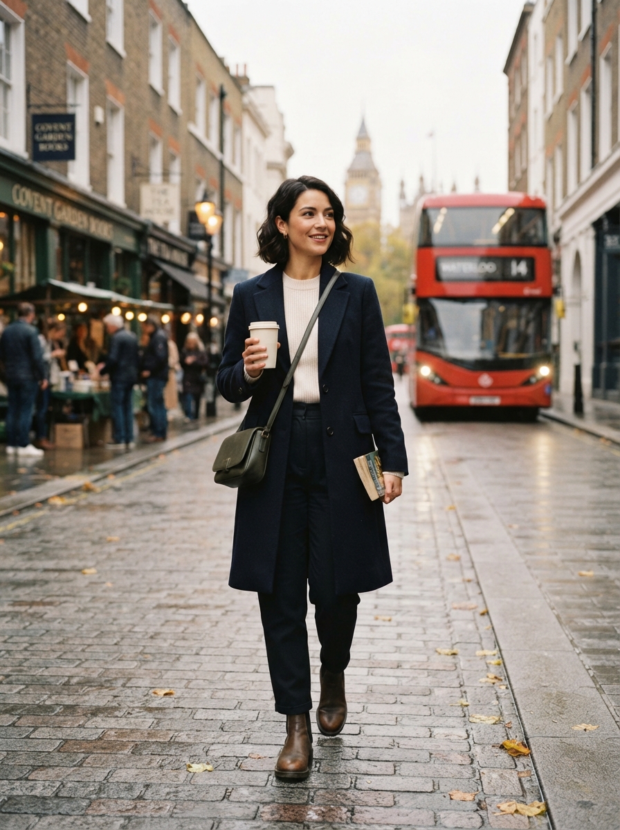 London Travel full-body story AI photo shoot idea created with imageat