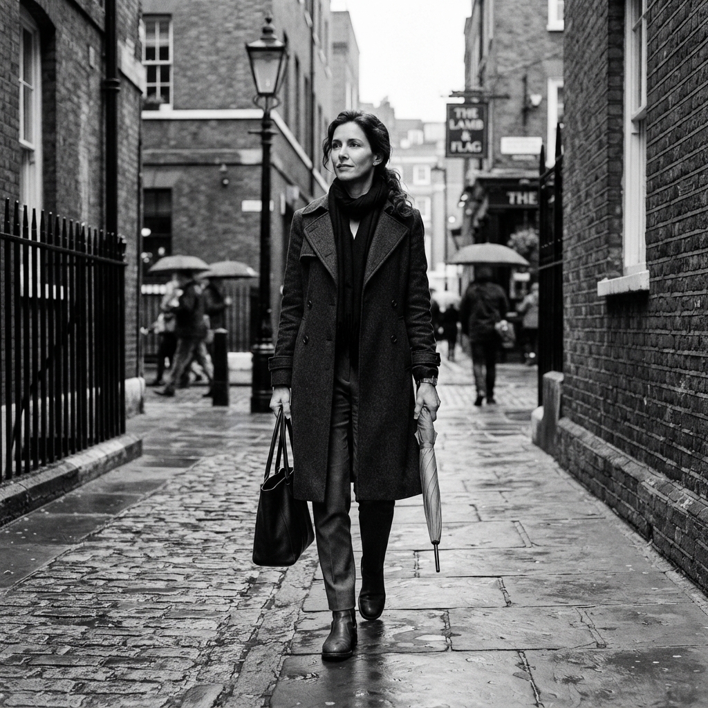 London Travel fine-art monochrome AI photo shoot idea created with imageat