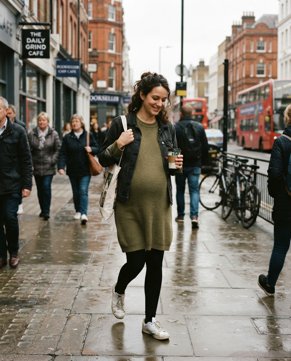 Maternity street candid AI photo shoot idea created with imageat
