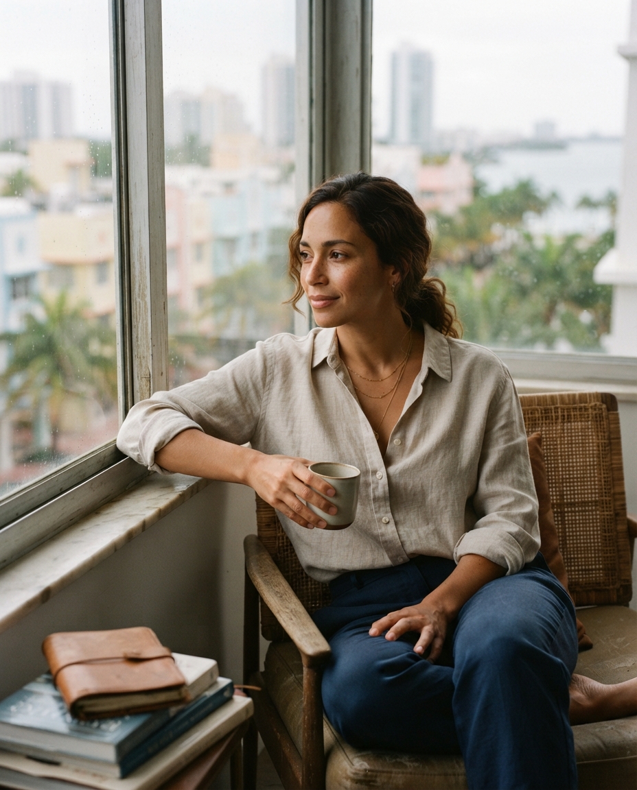 Miami Travel natural window light AI photo shoot idea created with imageat