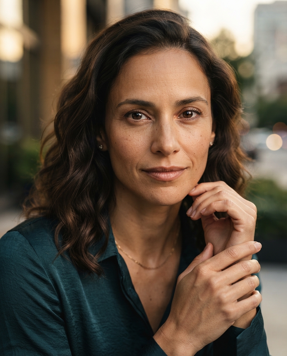 Model Headshots cinematic close-up AI photo shoot idea created with imageat