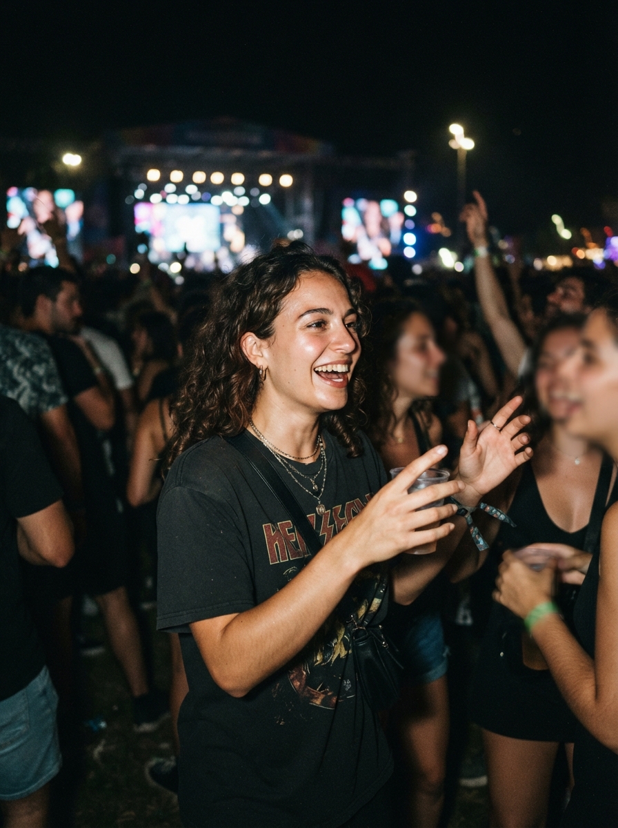 Music Festival direct flash AI photo shoot idea created with imageat