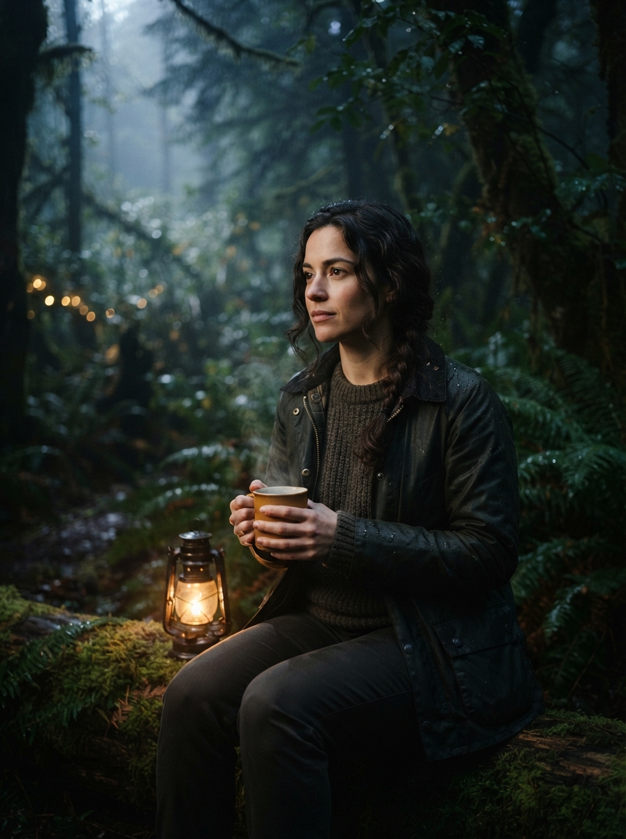Nature Portraits cinematic night AI photo shoot idea created with imageat