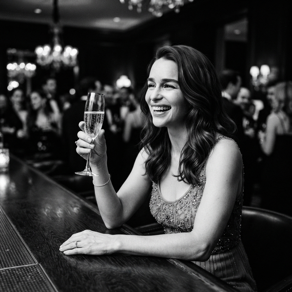 New Year's Eve fine-art monochrome AI photo shoot idea created with imageat