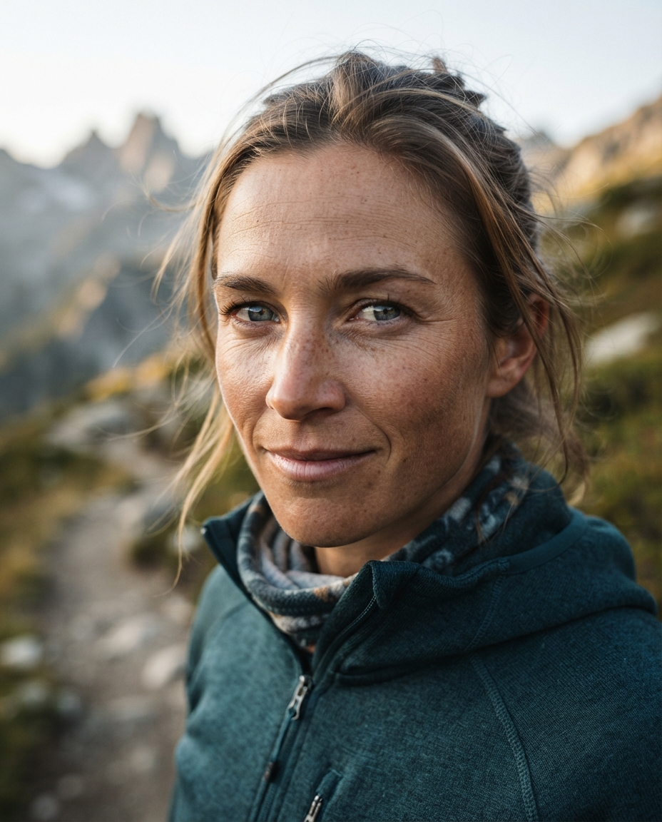 Outdoor Adventure cinematic close-up AI photo shoot idea created with imageat