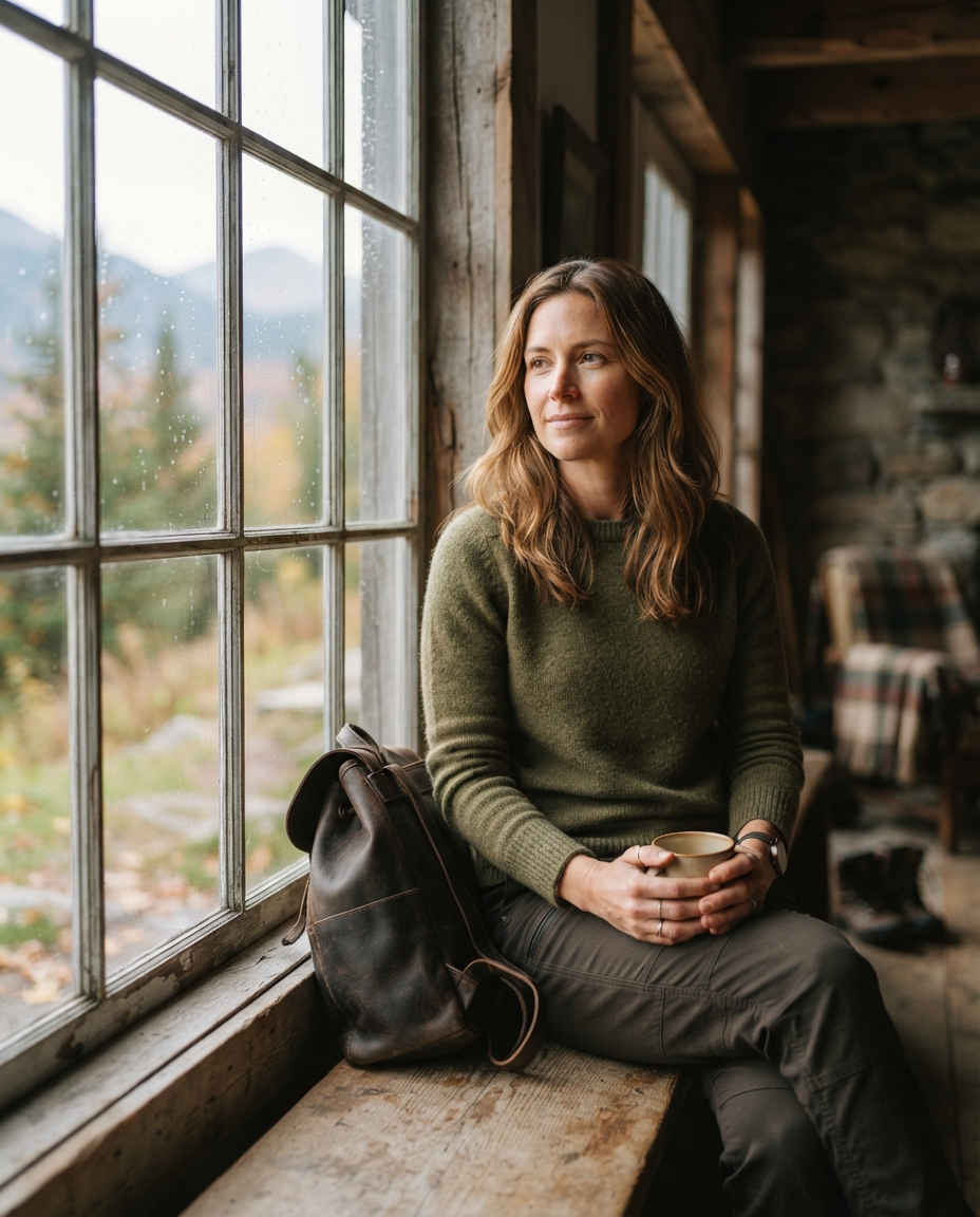 Outdoor Adventure natural window light AI photo shoot idea created with imageat