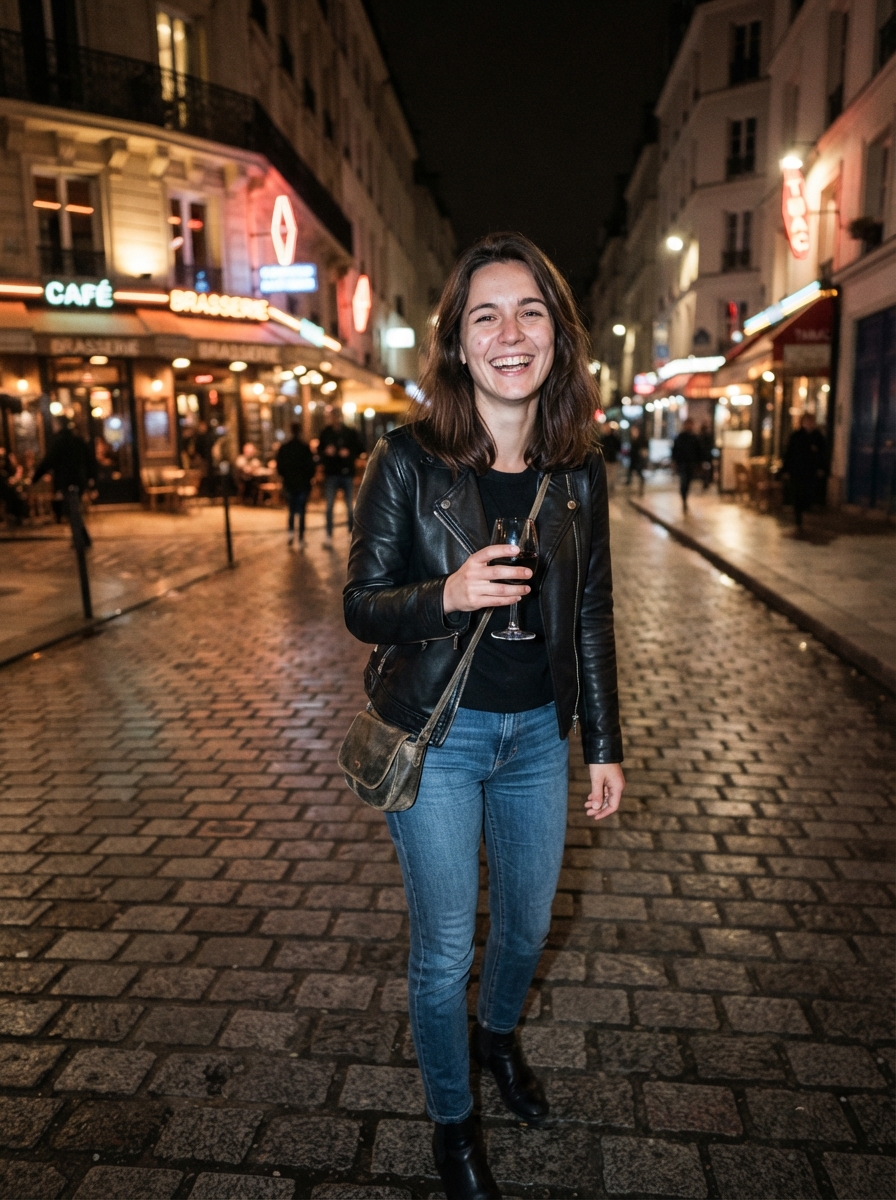 Paris Travel direct flash AI photo shoot idea created with imageat