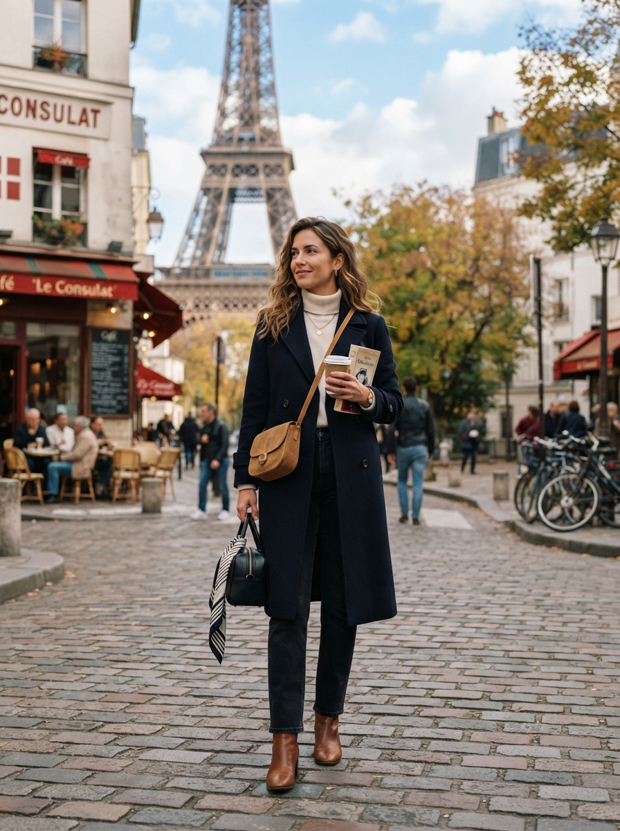 Paris Travel full-body story AI photo shoot idea created with imageat