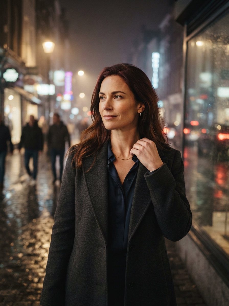 Professional Headshots cinematic night AI photo shoot idea created with imageat