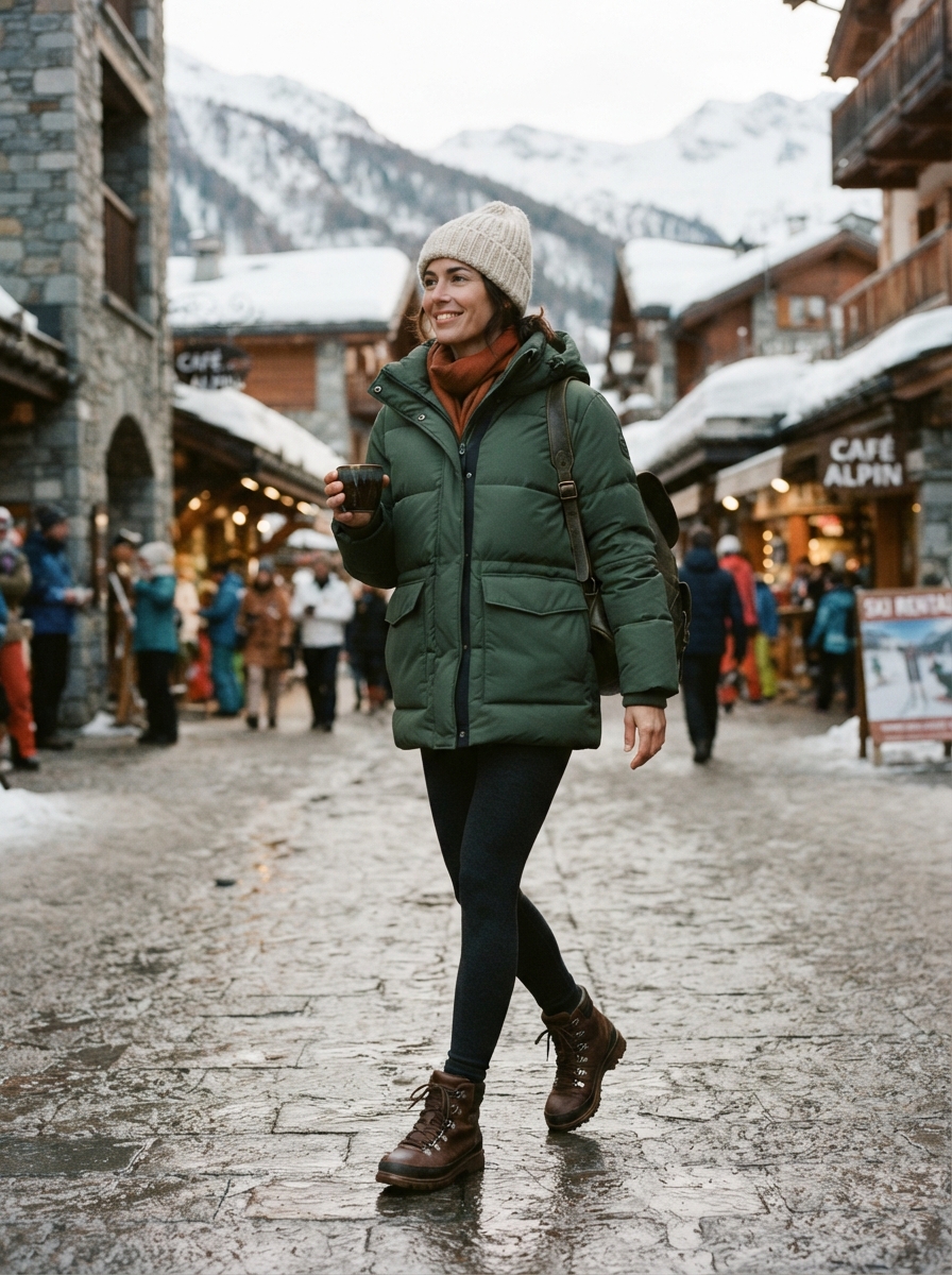 Puffer Jacket full-body story AI photo shoot idea created with imageat
